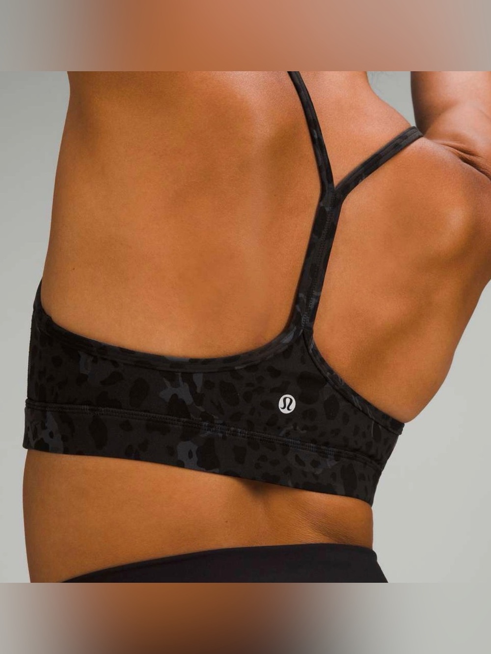 Lululemon Flow Y Nulu Bra *Light Support Sz 6 Cheetah Camo Deep Coal (01)